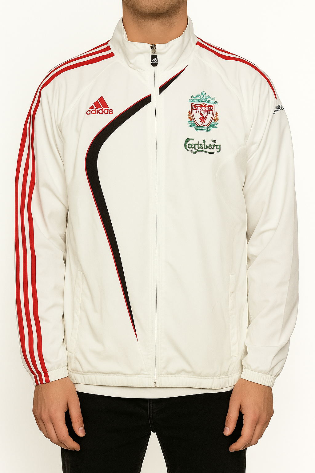 Adidas Vintage Trainingsjacke Liverpool FC Saison 2009/10 - Iconik-Zipper-Iconik
