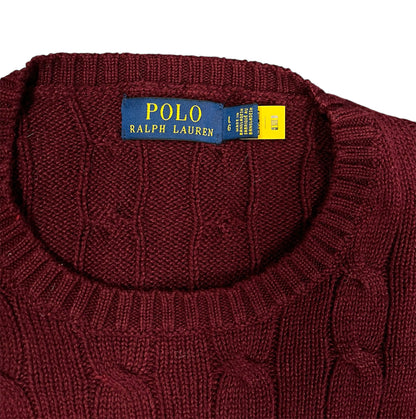 Ralph Lauren Knitwear Zopfmuster  weinrot Iconik
