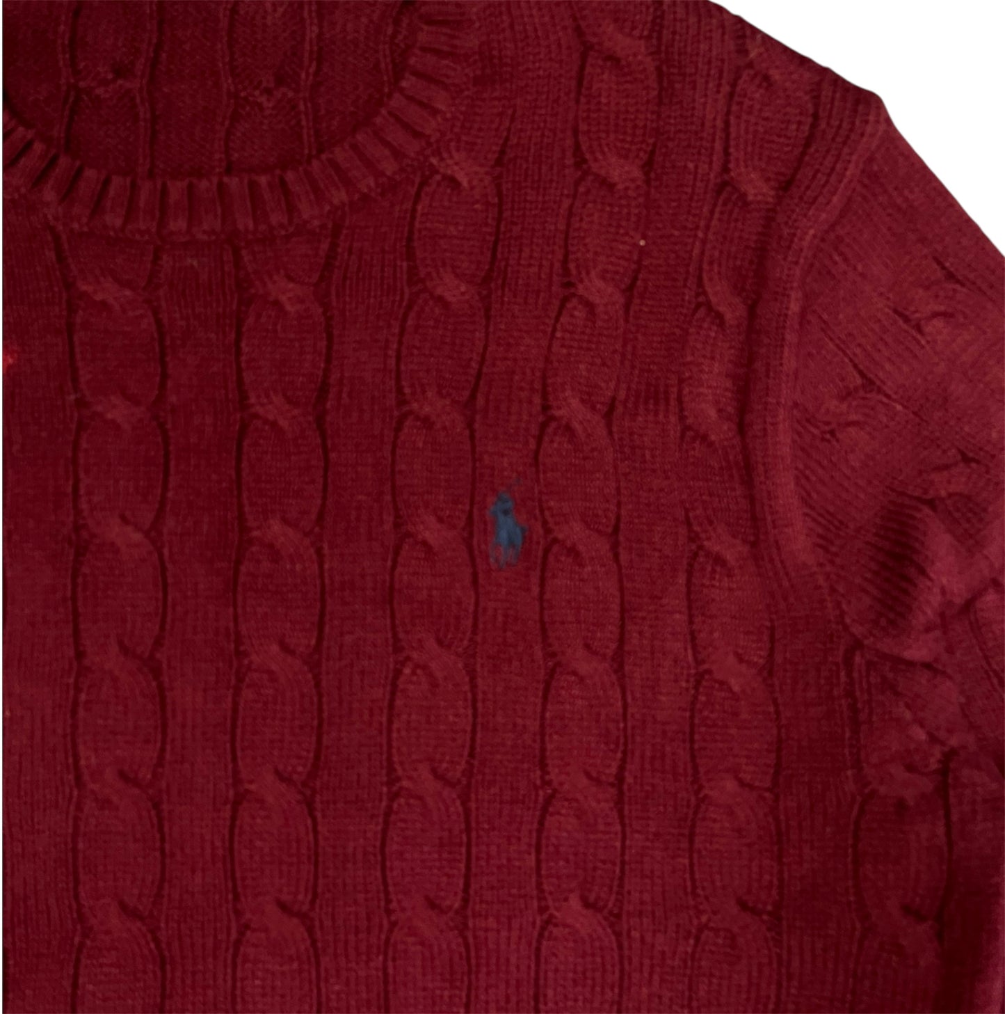 Ralph Lauren Knitwear Zopfmuster  weinrot Iconik
