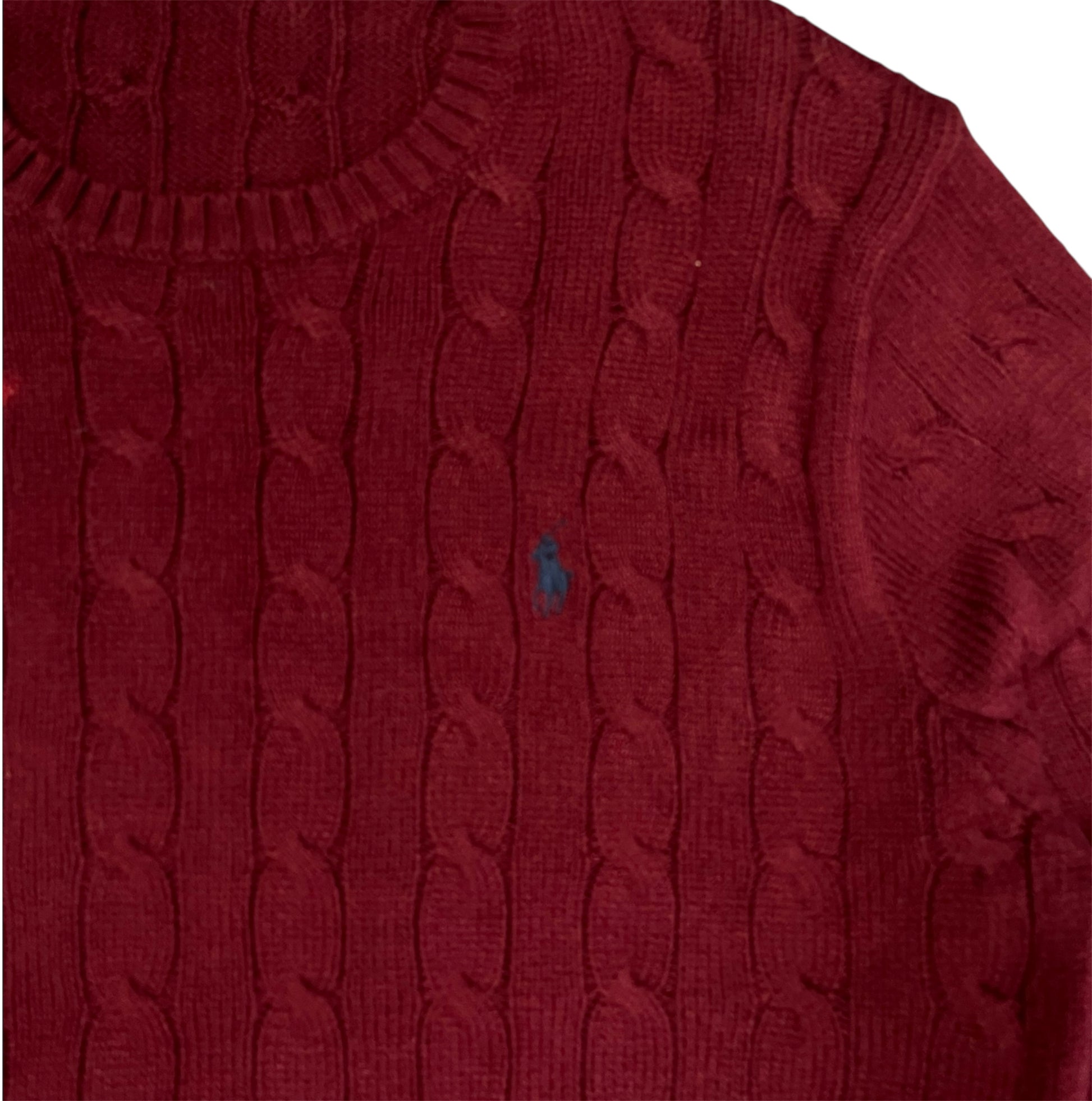 Ralph Lauren Knitwear Zopfmuster  weinrot Iconik