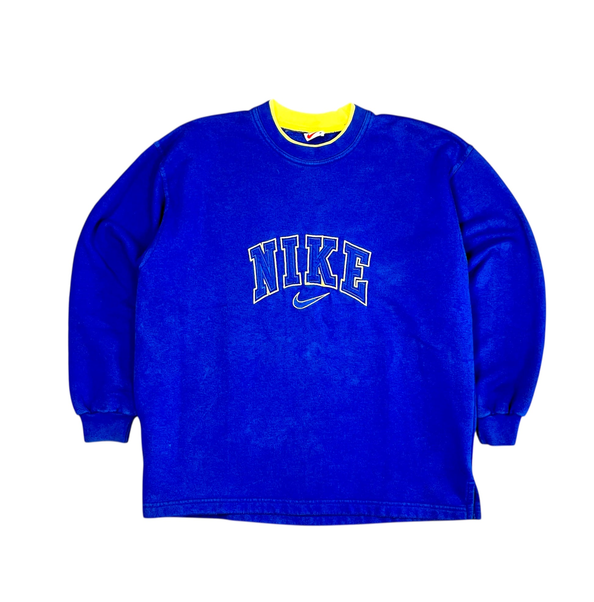 Nike Vintage Crewneck 90s Sweatshirt Blau Gelb