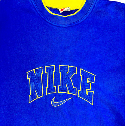 Nike Vintage Crewneck 90s Sweatshirt Blau Gelb