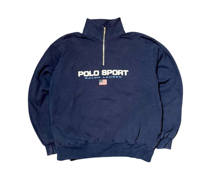 Ralph Lauren Quarter-Zip Polo-Sport dunkelblau Iconik