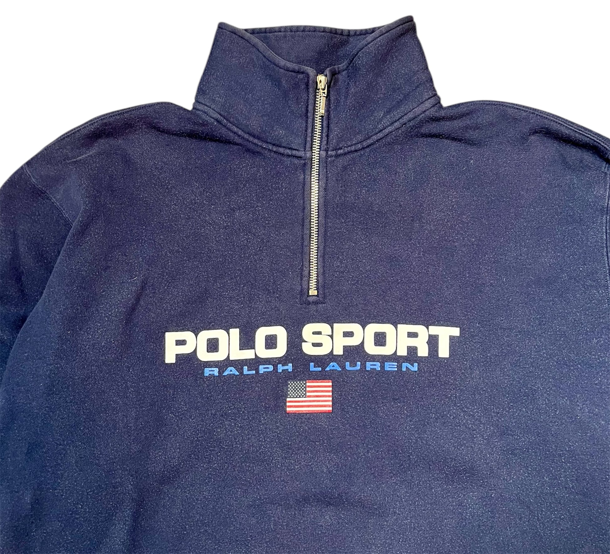 Ralph Lauren Quarter-Zip Polo-Sport dunkelblau Iconik