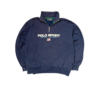 Ralph Lauren Quarter-Zip Polo-Sport dunkelblau Iconik