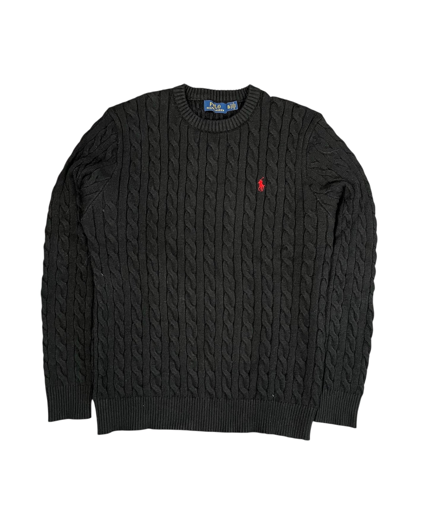 Ralph Lauren Knitwear Zopfmuster schwarz Vintage Iconik