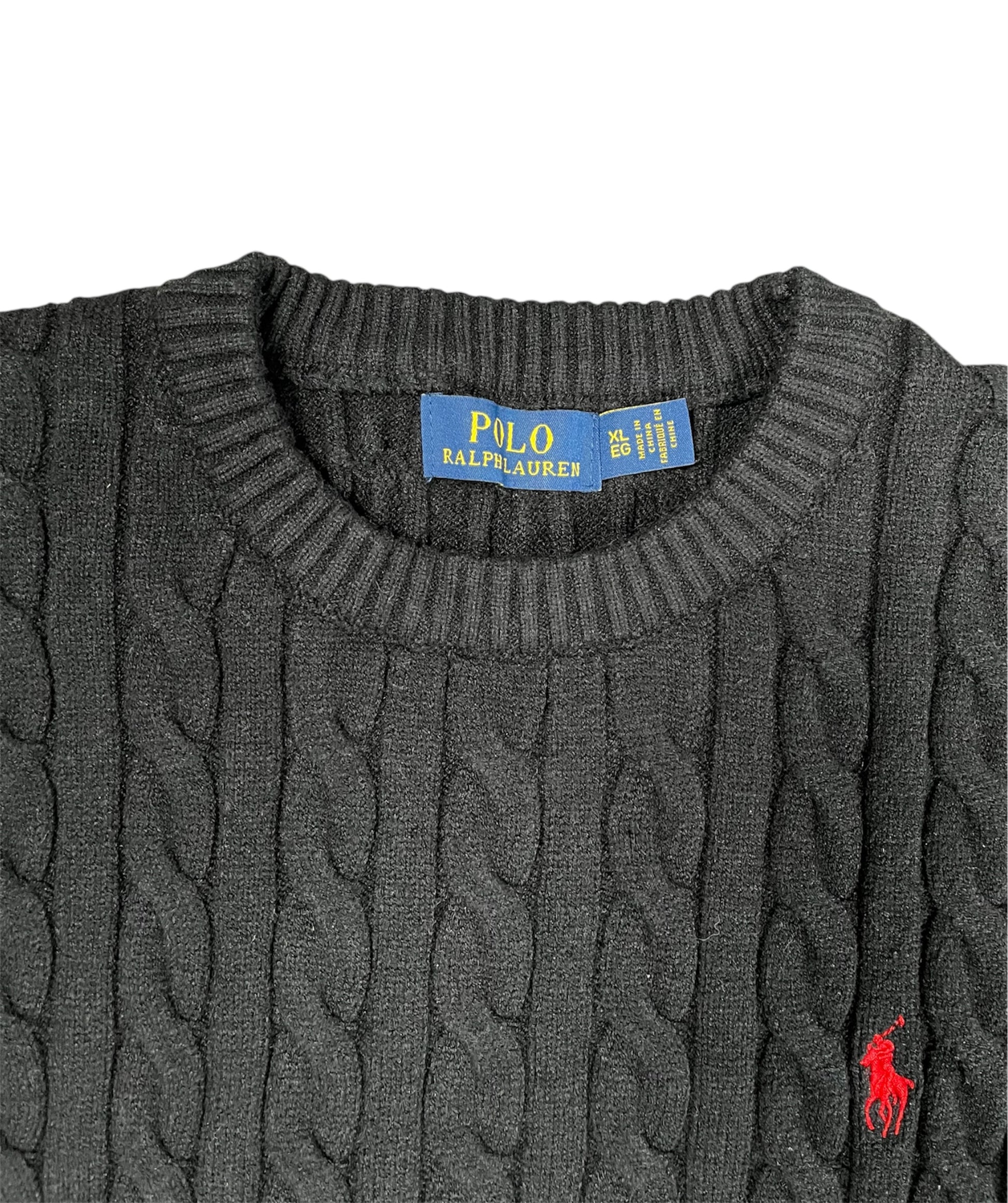 Ralph Lauren Knitwear Zopfmuster schwarz Vintage Iconik
