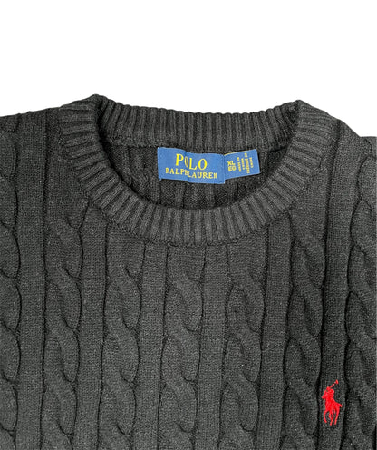 Ralph Lauren Knitwear Zopfmuster schwarz Vintage Iconik